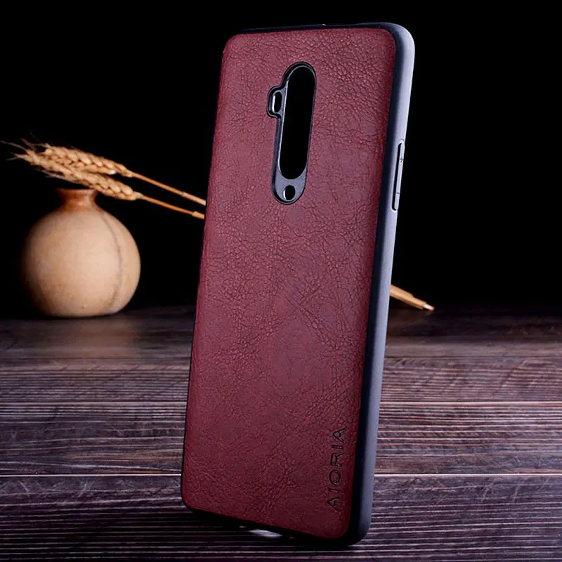Чехол для oneplus 7t pro funda роскошный винтажный кожаный чехол с мягким TPU + PC жестким