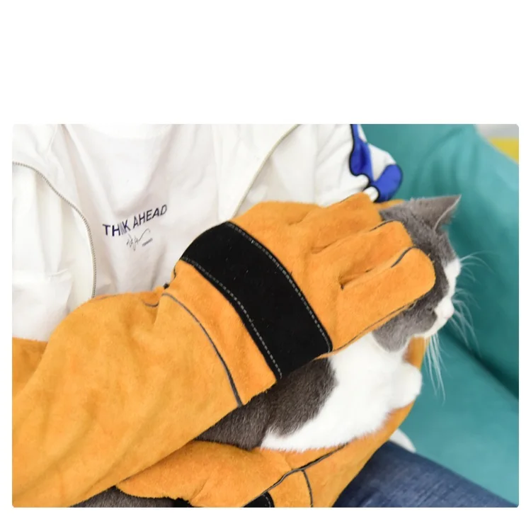 Anti-bite Safety Gloves For Dog Cat Reptile Glove Long Leather Pets Grasping Biting Protective Glove Gardening Work Train Gloves