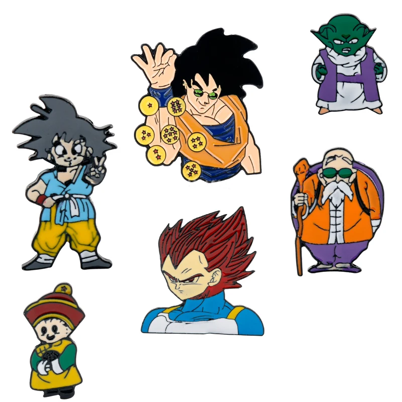 Аниме Goku амулет брошь мультфильм Saiya заколка для лацкана эмалированная косплея