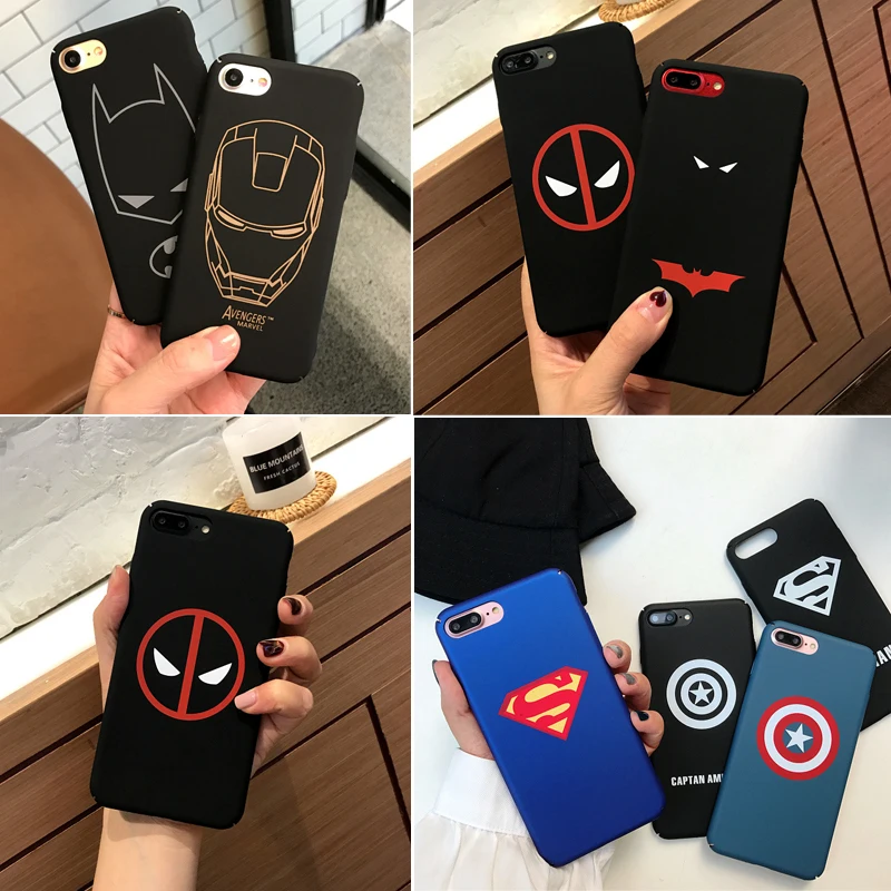 Бэтмен Железный человек Marvel Дэдпул Супермен Жесткий Чехол для iphone 7 8 X 6s 6 S Plus