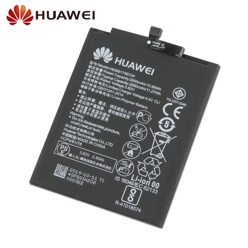 Оригинальная сменная батарея для huawei Nova 2 CAZ-TL00 CAZ-AL10 Nova2 HB366179ECW настоящая батарея для телефона 2950 мАч