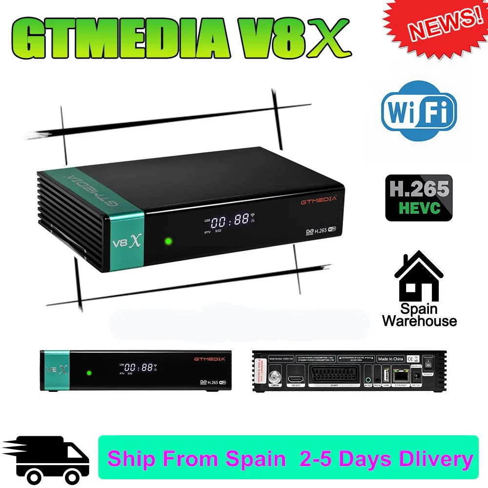Новый спутниковый декодер GTmedia V8X обновленный V8Nova Honor DVB S2 Freesat V9Super H.265 HD встроенный