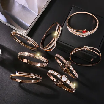 

30 Pcs/lot top quality women fashion stainless steel bangles lot luxury bangles jewelry wholesale 1029-57