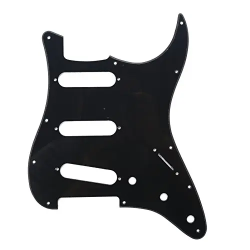 Черный 3Ply 3S 11 отверстий электрогитара Strat Pickguard царапина пластина американский стандарт гитарные части - Цвет: Черный