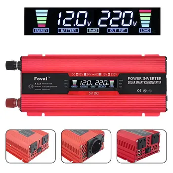 

Auto Inverter Car Inverter High Performance Solar Power Inverter Transformer Outdoor DC12V To AC110V/220V 2000W Peak Portable
