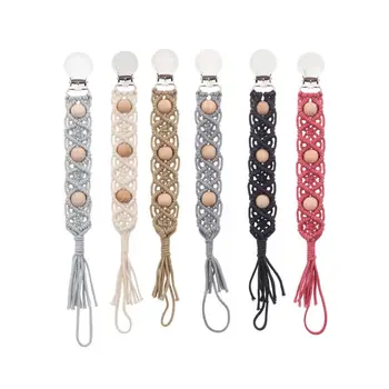 

Cute Vintage Braided Baby Cotton Tassel Pacifier Chain for Newborn Teething Soother Chew Toy Dummy Clips
