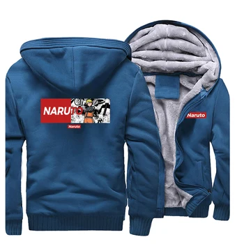 

Naruto Winter Thick Fleece Jacket Men Warm Thicken Coat Kurama kyuubi Japan Anime Jackets Male Sweatshirt Sportswear Hoodies