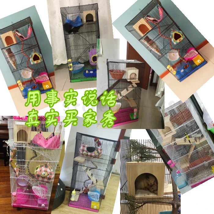 Three-story dragon cat cage Golden Flower Demon Squirrel Cage Guinea-Rat Squirrel Cage Big Villa Grand Dragon Cat Standard Cage