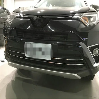 

WELKINRY For Toyota RAV4 RAV 4 IV XA40 2016 2017 2018 2019 stainless steel front head face lower grille air intake vent trim