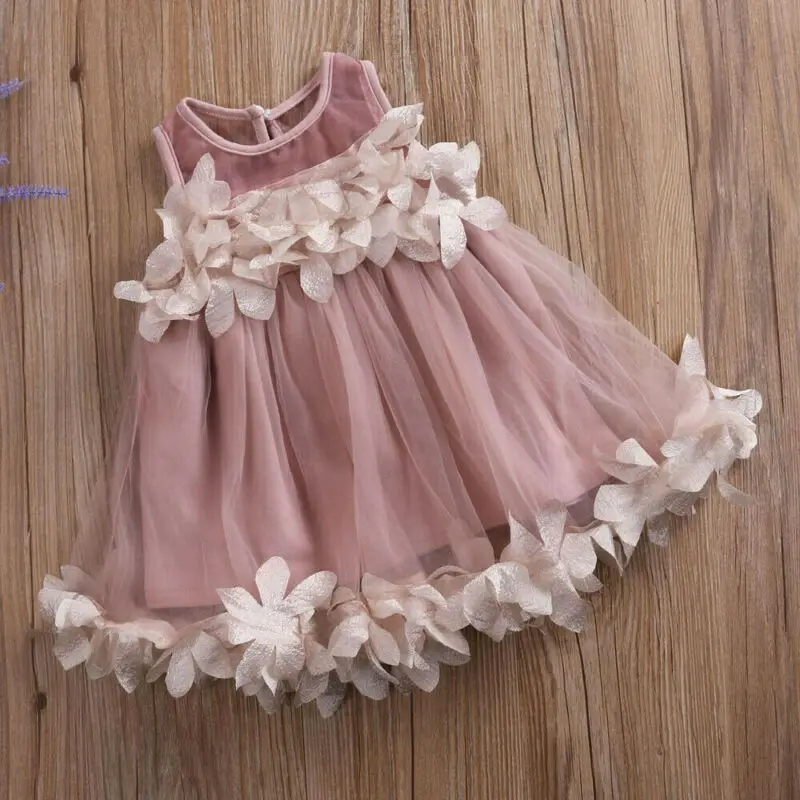 

Fashion Toddler Kids Baby Girl Flower Tutu Dress Elegant Boho Beach Party Pageant Princess Dress Outfits Kids Girl Clothes 0-7T