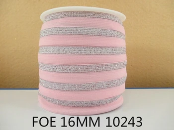 

David accessories 5/8" FOE elastic ribbon double color gold foil 50 yards,DIY handmade materials,50Yc2253