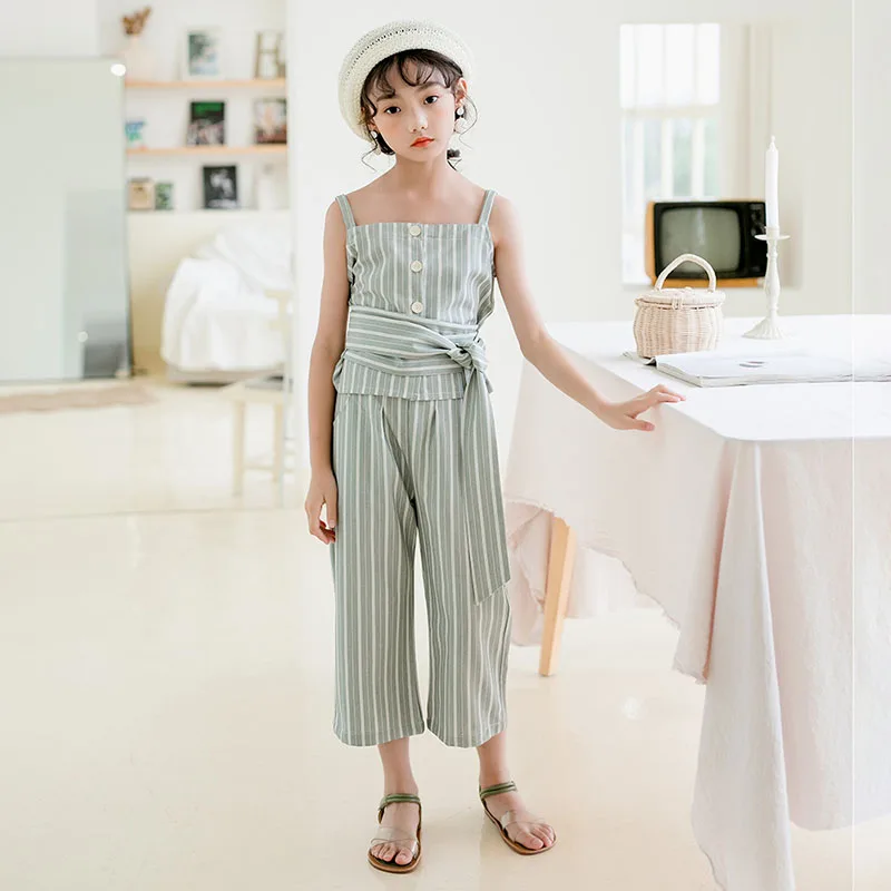 Новинка 2020 года летние комплекты одежды из 2 предметов для девочек Детская