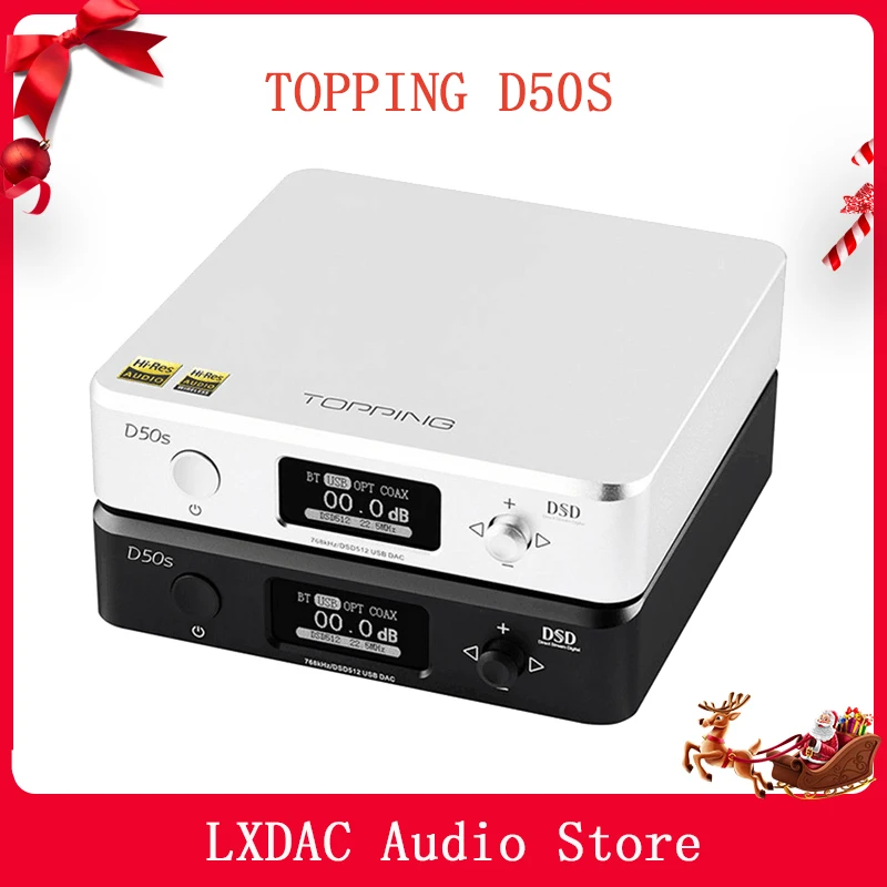 TOPPING D50 / 50S MINI HIFI AUDIO Decoding ES9038Q2M *2 USB DAC XMOS XU208 DSD512 32Bit 768Khz OPA1612 USB/OPT/COAX input | Электроника