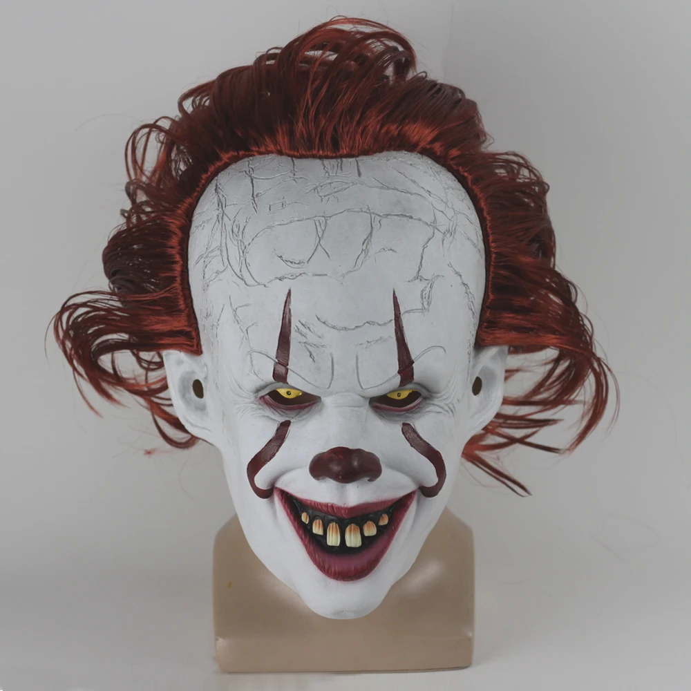 Джокер маска пеннивайза Stephen King It Chapter Two 2 ужас, Костюмированная вечеринка латексные маски шлем клоун Хэллоуин вечерние костюм, реквизит