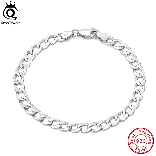 Wholesale Jewelry Website Stainless Steel Diamond Cut Curb Chain Bracelet 5mm / 8