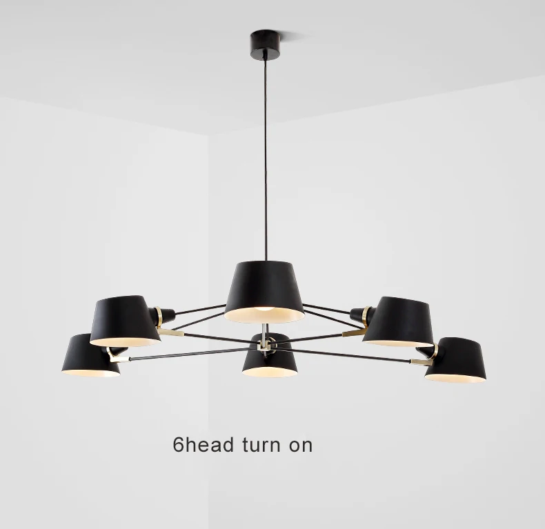 Nordic Chandelier Lighting/Lamp Modern Living Room Hanging Light Fixture Black Suspension Lamps For Dinning Room Bedroom