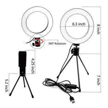 

Ring Light with Phone Holder Tripod Dimmable Selfie Light for Photography Makeup New Arrival