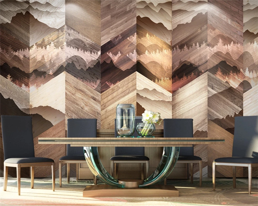 beibehang Custom Nordic modern minimalist pine forest landscape abstract stereo sofa background papier peint wallpaper | Обустройство