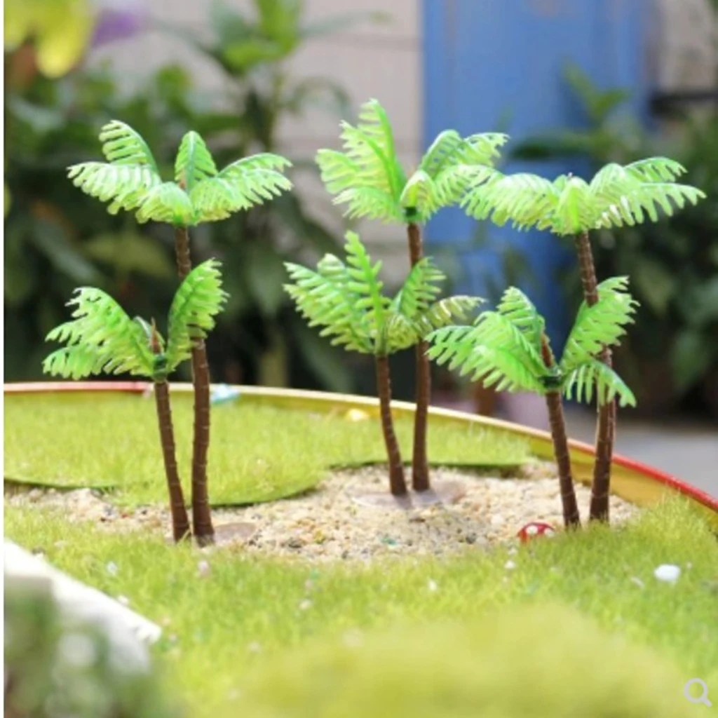 Plastic Coconut Palm Tree Miniature Plant Pots Bonsai Craft Micro Landscape DIY Decor