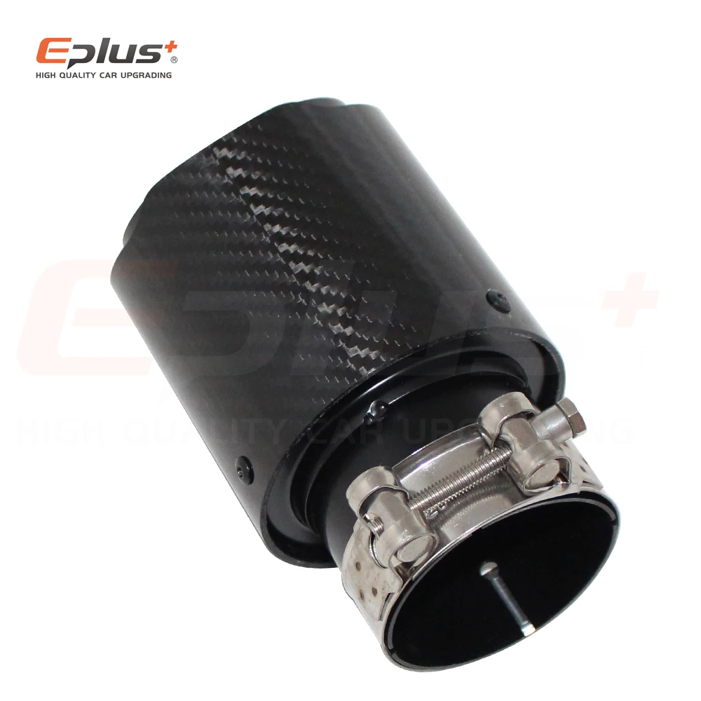 Car Glossy Carbon Fibre Exhaust System Muffler Pipe Tip, Straight Universal Black Stainless Mufflers Decorations, For Akrapovic, exhaust muffler tip,exhaust pipe muffler,exhaust trim pipe,car exhaust pipe bracket