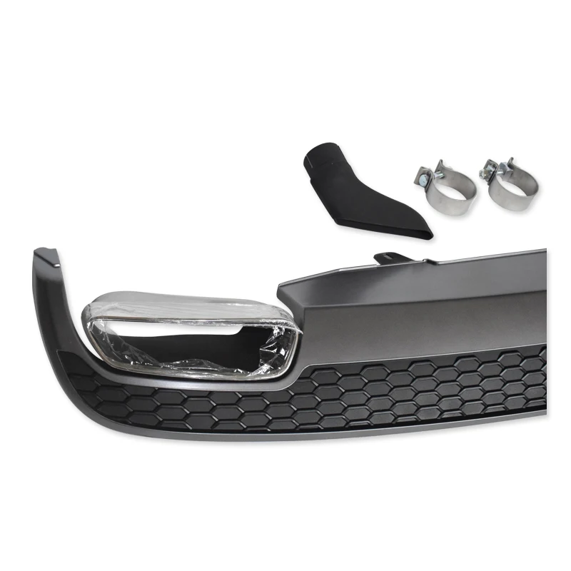 1 set of PP bumper diffuser& stainless steel square mouth car exhaust muffler tip tailpipe for Audi A6 in 2013- upgrade A6L