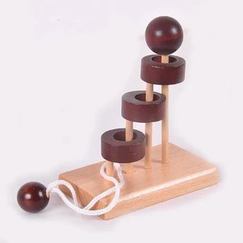 

2020 Wooden Toys Looping-off Solution Set Of Untying Rope Trapezoid Trapped Adult Kids Educational Develop Toy