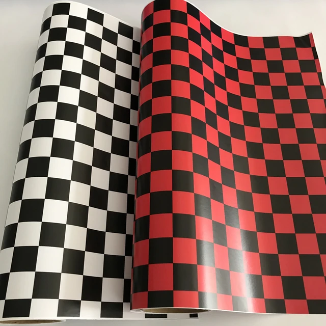 Sticker motif damier pour toit de voiture petit carreaux -covering