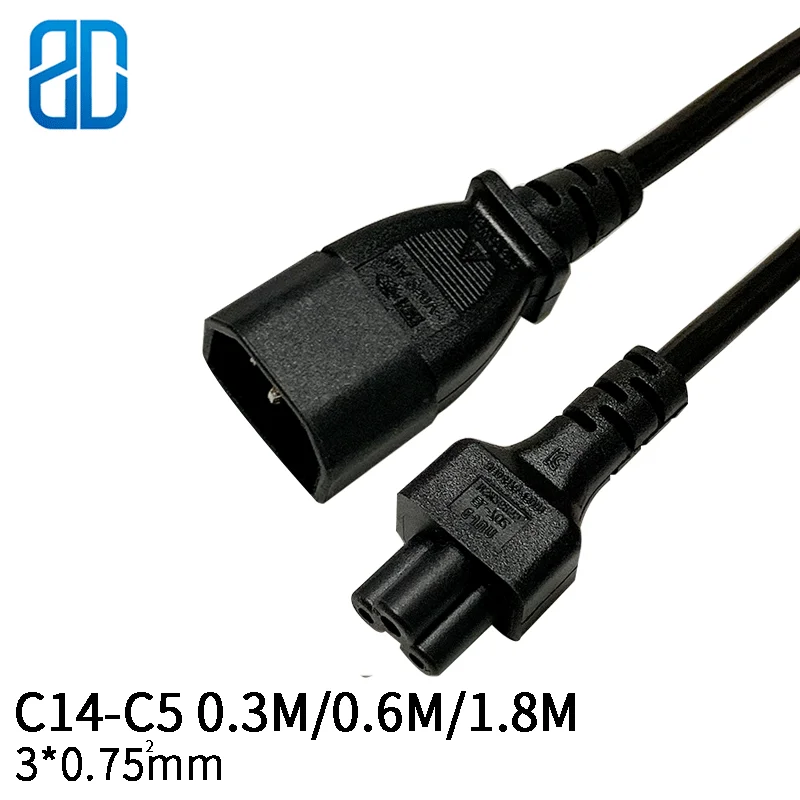 1 8 м 3*0 75 мм квадратный женский IEC320 C14 штекер к C5 Женский удлинитель кабеля питания