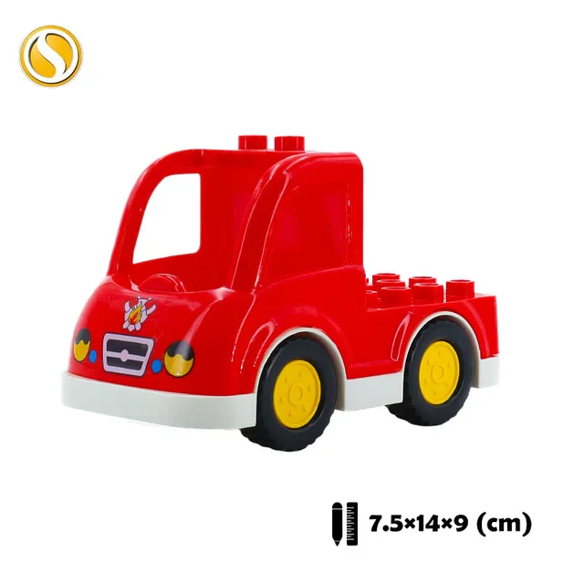 Trailer Car model Airplane Big Building Blocks Vehicle Accessory Compatible Classic Assemble Bricks Children DIY Toys Girl Gift CHE014-hong