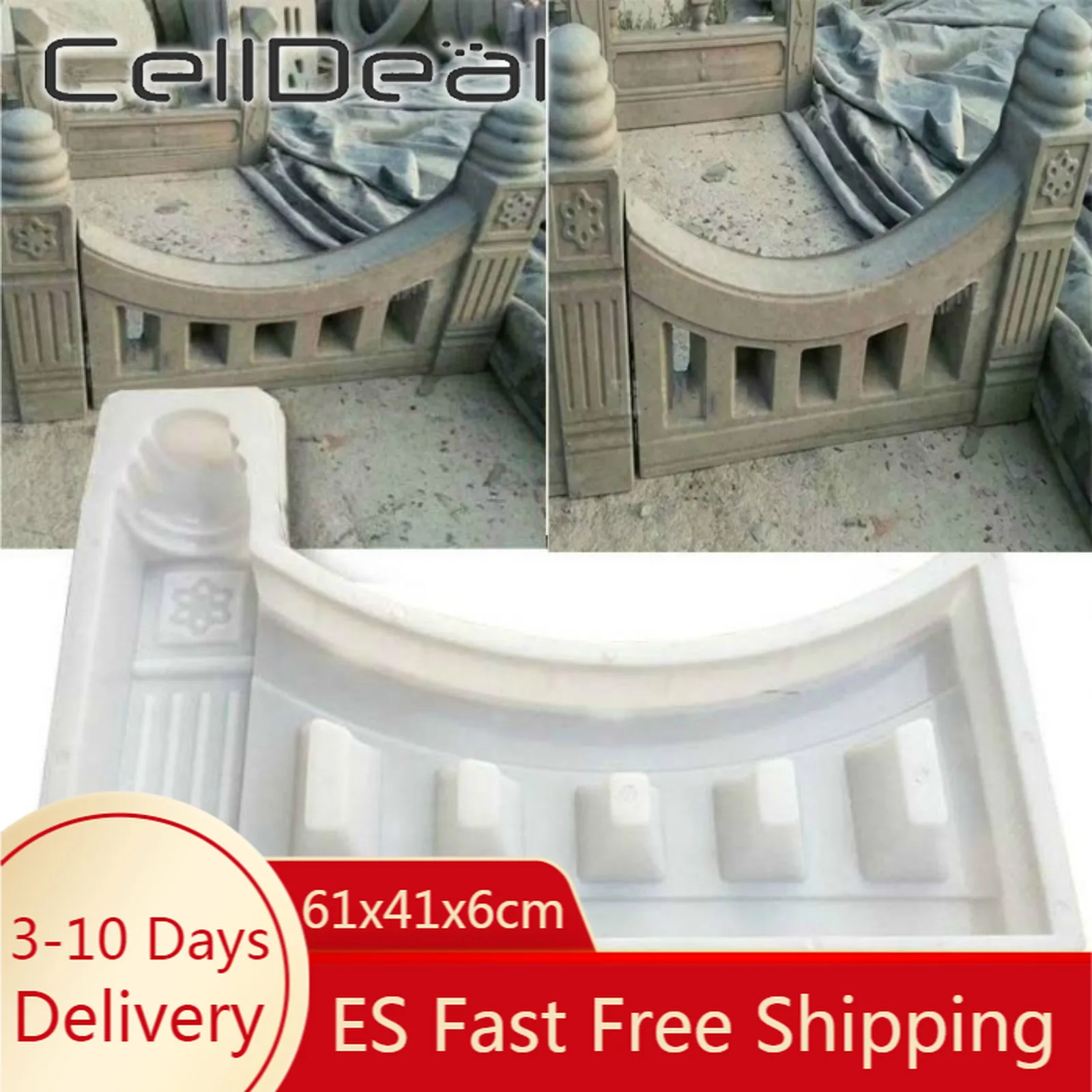 

61x41x6cm Hollow Plastic Brick Concrete Mold Garden Pool Building Fence Decor Mould White Antique Courtyard Lawn Cement Mold