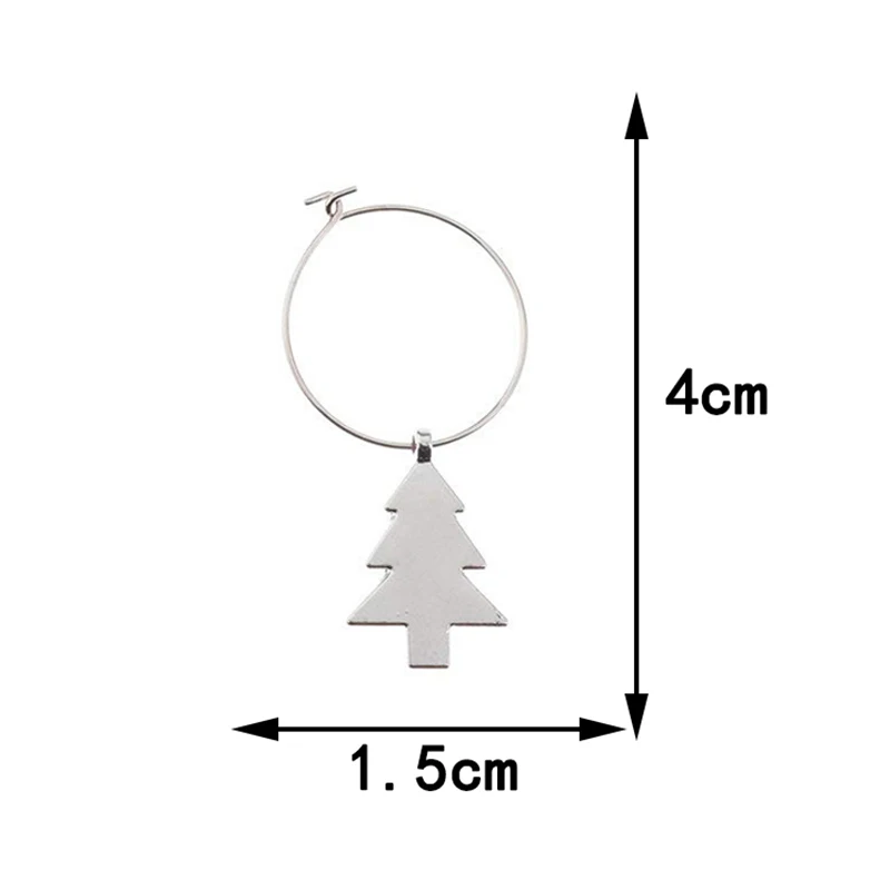 6 шт. рождественские винные стеклянные амулеты кольца Рождественская елка олень тематические стеклянные питьевые маркеры бирки проволочные обручи настольная партия поддерживает поставки