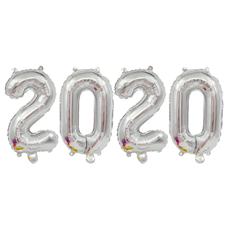 4 шт. воздушные шары из фольги с цифрами 2020 золотые серебряные гелиевые баллоны