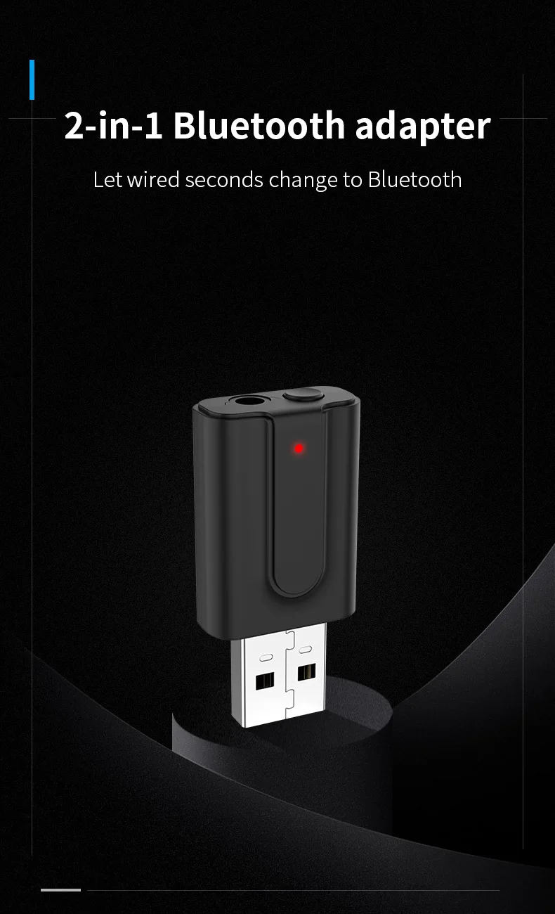 2в1 Bluetooth 5,0 аудио приемник передатчик RCA 3,5 мм AUX Jack Hifi стерео USB беспроводной адаптер для ТВ ПК автомобильный комплект MP3