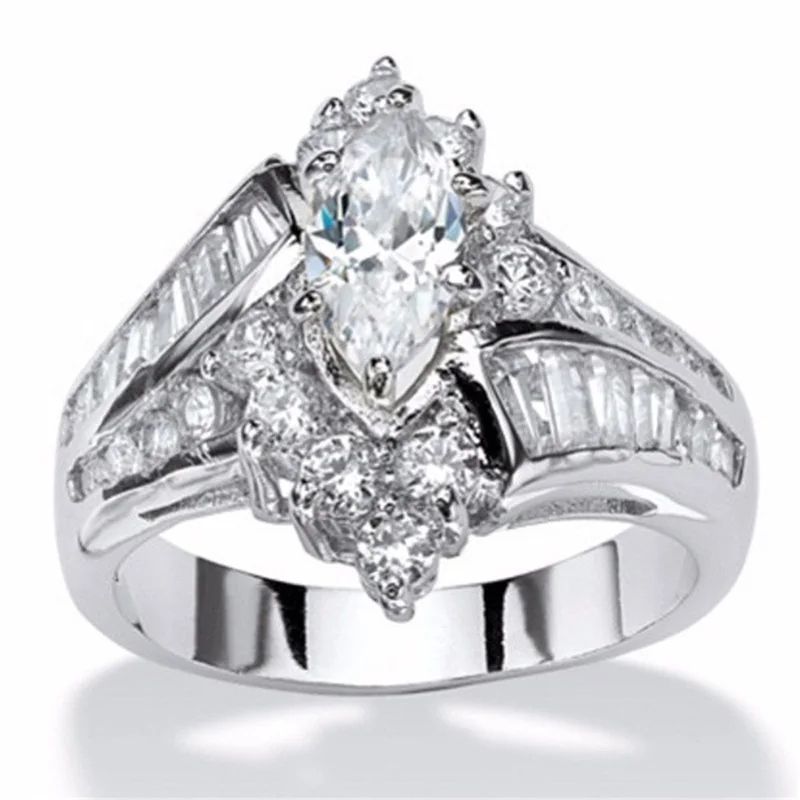 Classic Luxury Oval White CZ Gold Ring Propose Marriage Women's Fine Jewellery Gift Fashion Party Bridal Engagement Wedding Ring