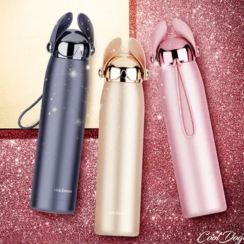 

320ML Cool Dog Insulation Cup 304 Stainless Steel Portable Easy Cup Male and Female Student Couple Cup Creative Vacuum Flask