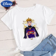 

Disney Villains Maleficent T Shirt Women Evil Queen Crewneck Tops Tumblr Ropa Aesthrtic Short Sleeve Tshirts Urbano Streetwear