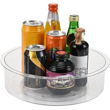 

Turntable Kitchen Organizer Rotating Cosmetic Storage Tray Refrigerator Spice Storage Box Seasoning Storage Box