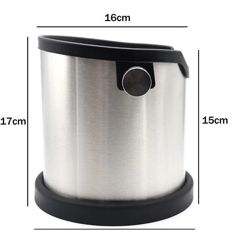 Large 60oz/1800ml Stainless Steel Coffee Knock Box - Professional Coffee and Espresso Accessories for Home