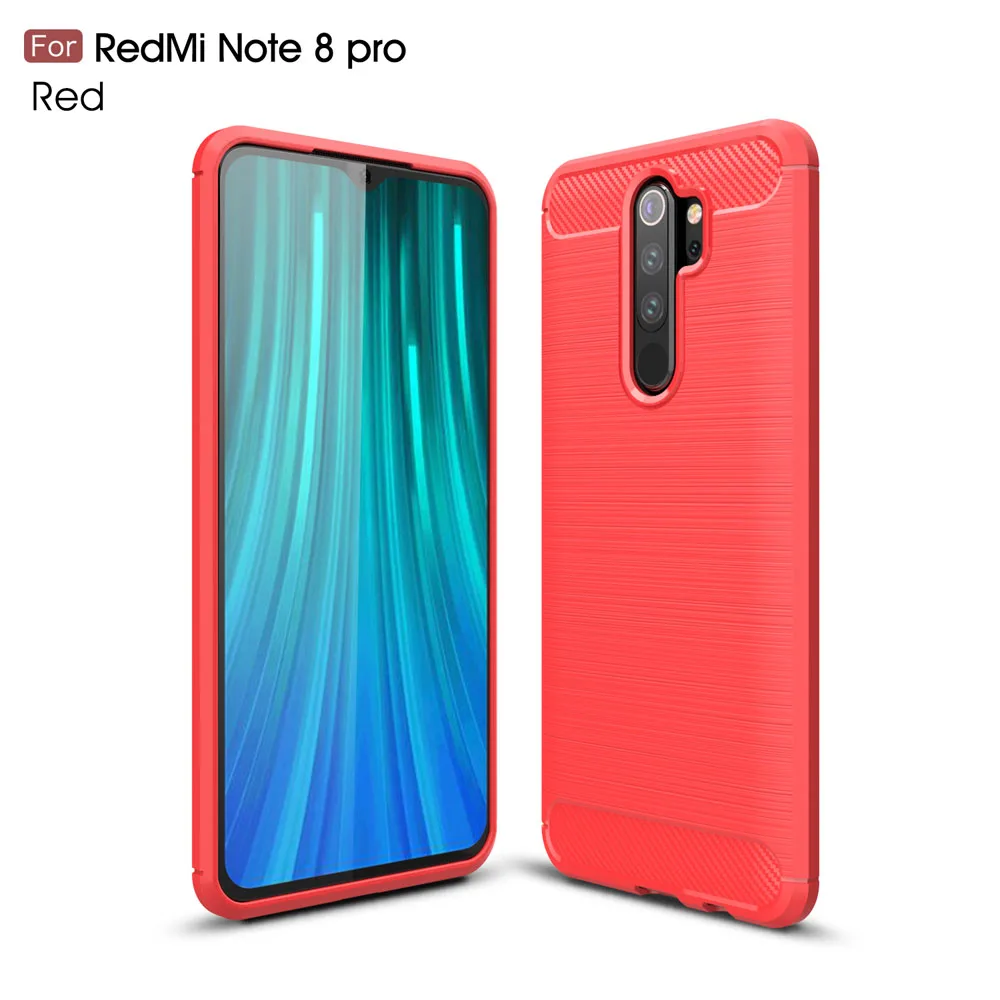 Чехол из углеродного волокна 6,3 для Xiaomi Redmi Note 8, чехол для Xiaomi Redmi Note 8 Note8 Pro, задняя крышка для телефона, чехол - Цвет: Red