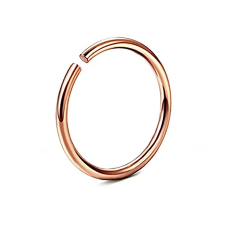 Rose Gold 6mm 5PCS 4 шт Поддельные шпильки титановые Украшения для тела Нос кольцо перегородка спираль ноздри пирсинг Лабрет губы искусственный пирсинга хрящей серьги обруч подарок - Окраска металла: Rose Gold 6mm 5PCS