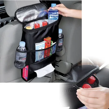 

Travel Home Car Seat Back Organizer Insulated Hanging Bag Beverage Drink Food Storage Container Stowing Oxford Auto Gadgets ZM56