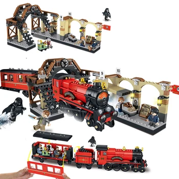 

836Pcs Potter Hogwartsing Express Train Toys Model Building Blocks Bricks Movies Series Compatible Lepining for Kids Boys Gifts