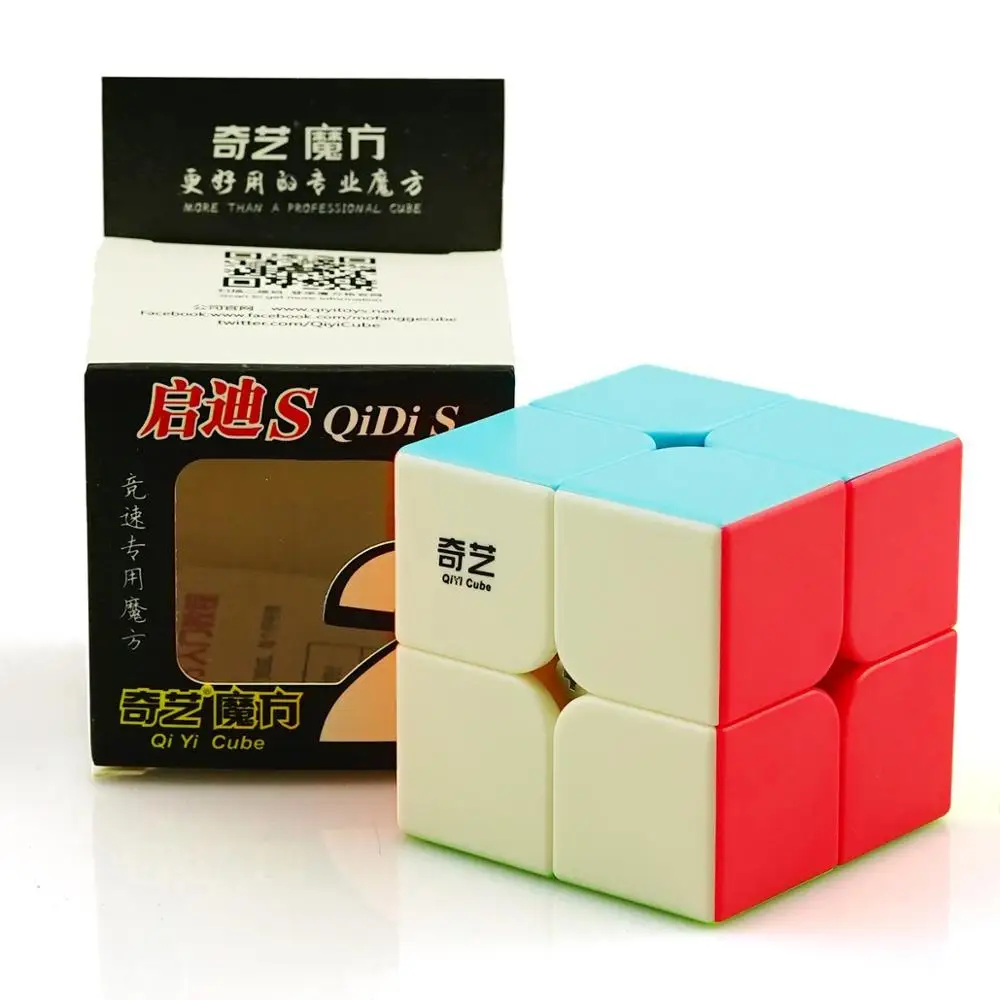 Qiyi QiDi S2x2 скоростной магический куб qidi s 2x2x2 головоломка cubo Magico Profissional Stickerless игрушки для детей взрослые "Антистресс" подарок - Цвет: Stickerless