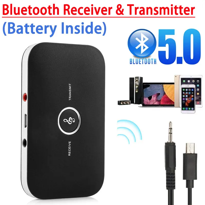 Bluetooth Adapter 5.0 Audio Receiver Transmitter 3.5MM AUX Jack USB Dongle For TV PC Car
