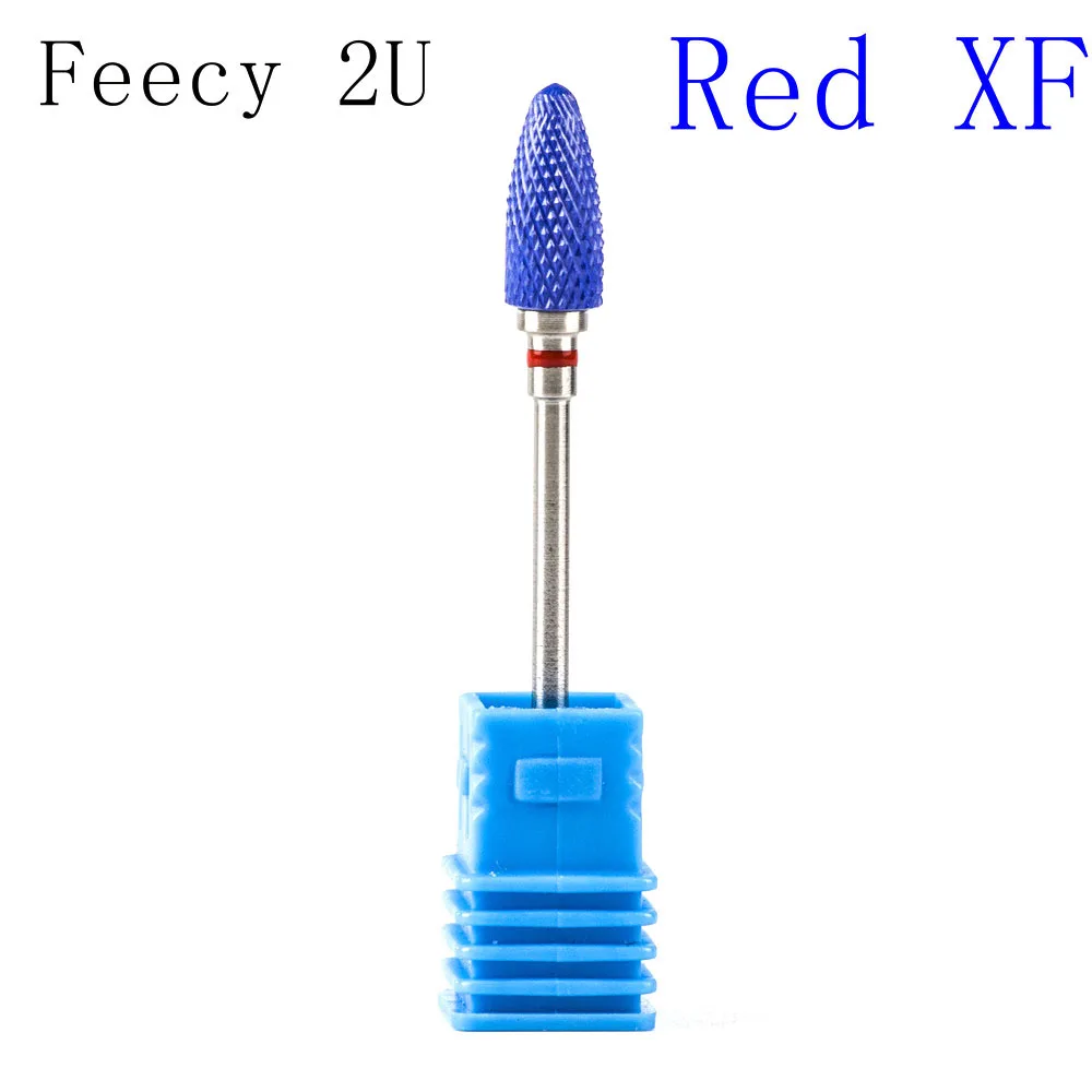 Фрезер для маникюра ногтей-дюймовые сверла для сверления, электрическая дрель для маникюра машина керамическая фреза фрезы педикюр бит аксессуары для ногтей - Цвет: Feecy 2U Red XF