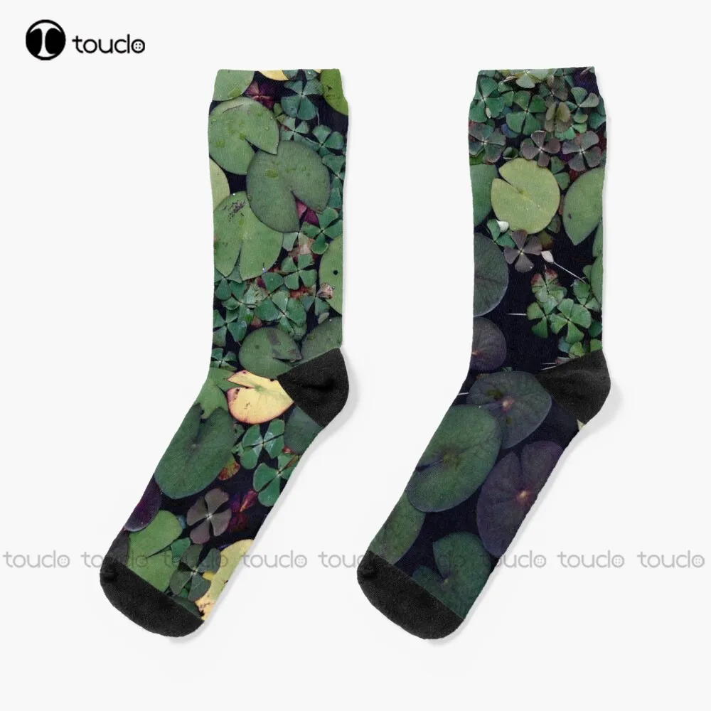 

Lily Pads Socks Mens Cotton Socks Christmas New Year Gift Custom Gift Unisex Adult Teen Youth Socks 360° Digital Print Women Men