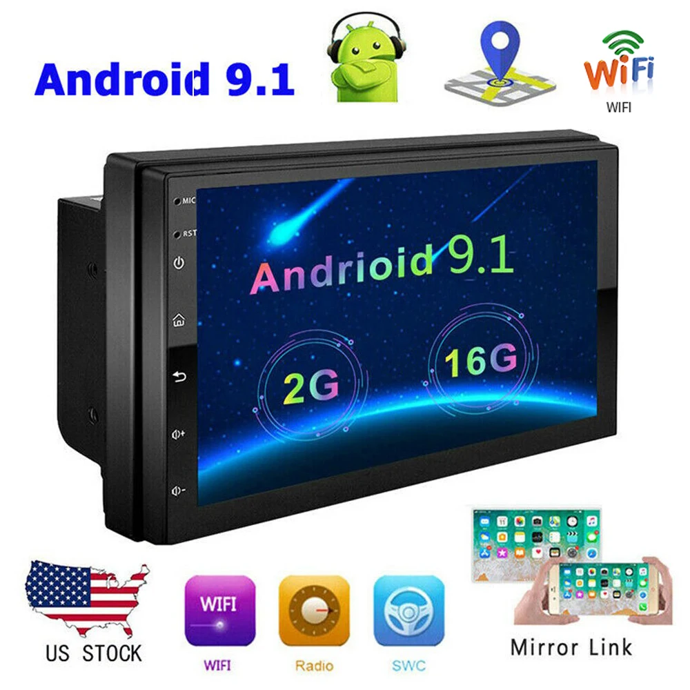 Универсальная Автомагнитола 2din Android 9 1 мультимедийный плеер с GPS навигацией 7