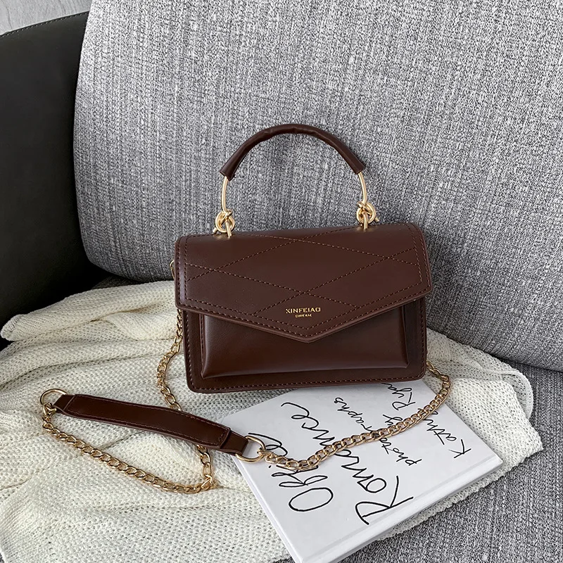 

2019 New Style Winter Bag Women's Vintage Hand Square Sling Bag Fashion Korean-style-Style Chain Crossbody Bag Women's