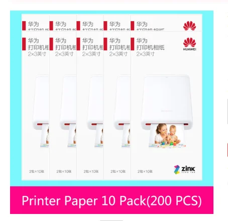 huawei мини фотопринтер бумажная Опора DIY поделитесь 500mAh Карманный принтер AR Zink портативный принтер карманная бумага - Цвет: 200 pcs (10 box)