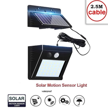 

PIR Solar Powered Outdoor Motion Sensor Security 30LED Light Ip65 Waterproof & Heatproof Garden Wall Lighting Lamp (Black) indoo